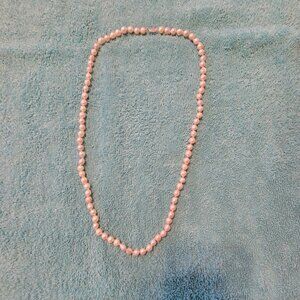 28 Inch Pearl Necklace w/ 14k White Gold Clasp